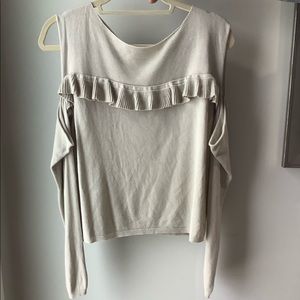 Cutout ruffle sweater